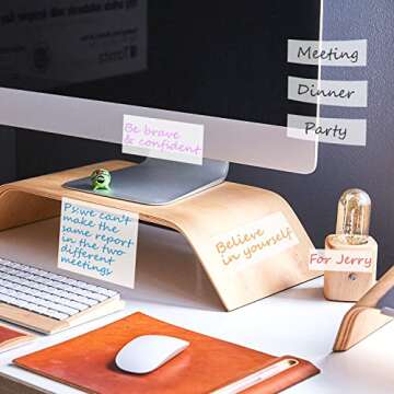 Transparent Sticky Notes Pad, Clear Sticky Notes Set 150 Sheets Translucent Post its Note Pads Water...