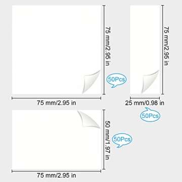 Transparent Sticky Notes Pad, Clear Sticky Notes Set 150 Sheets Translucent Post its Note Pads Waterproof Self-Adhesive Notepads 3x3 2x3 1x3 inch See Through Memo Reminder for Home Office Classroom