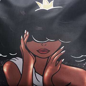 AZPSRT Afro Melanin African American Tote Bag Big Capacity Tassel Handbag for Women Tote Shoulder Bag 17.7in