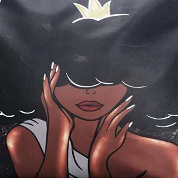 AZPSRT Afro Melanin African American Tote Bag Big Capacity Tassel Handbag for Women Tote Shoulder Bag 17.7in