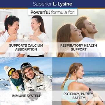 Superior Labs – Best L-Lysine NonGMO - Dietary Supplement –500 mg Pure Active L-Lysine – 120 Vegetable Capsules – Supports Calcium Absorption – Immune System & Respiratory Health Support