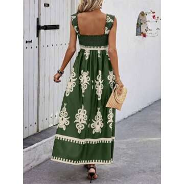 Chouyatou Women's Floral Maxi Party Dress in Green