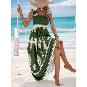 Chouyatou Women's Floral Maxi Party Dress in Green