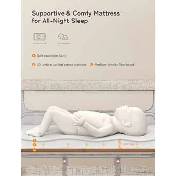 Baby Bassinet Bedside Sleeper, besrey Bedside Bassinet for Newborn Infant with Comfy Mattress, 9 Hei...