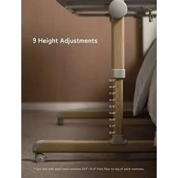 Baby Bassinet Bedside Sleeper, besrey Bedside Bassinet for Newborn Infant with Comfy Mattress, 9 Height Positions, Adjustable Bedside Crib with 360° Swivel Wheels Bassinet for Baby with Storage Basket