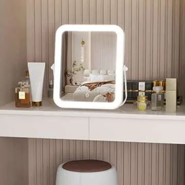 Lighted Vanity Makeup Mirror with Adjustable Brightness