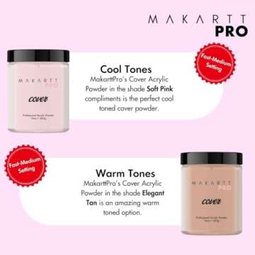 MakarttPro Acrylic Powder - 1lb/16oz Acrylic Nail Cover Powder for Nail Extenstion, Perfect Acrylic Powder for Professional Private Nail Technicians, Cool and Warm Tone Colors - Ivory Lace