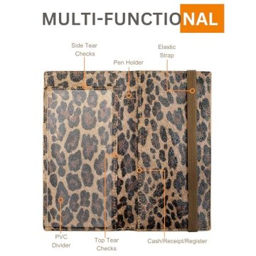 Zreal Stylish Leopard Checkbook Cover with RFID Protection