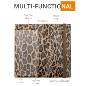 Zreal Stylish Leopard Checkbook Cover with RFID Protection