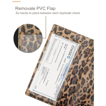 Zreal Stylish Leopard Checkbook Cover with RFID Protection