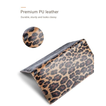 Zreal Stylish Leopard Checkbook Cover with RFID Protection