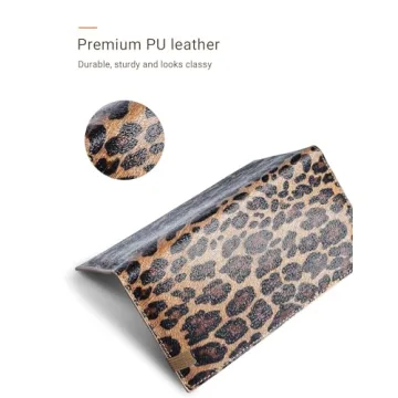 Zreal Stylish Leopard Checkbook Cover with RFID Protection