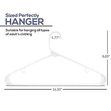 Utopia Home Plastic Hangers 50 Pack - Clothes Hanger with Hooks - Durable & Space Saving Coat Hanger...