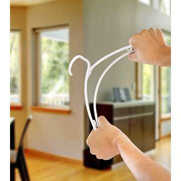 Utopia Home Plastic Hangers 50 Pack - Clothes Hanger with Hooks - Durable & Space Saving Coat Hanger - Heavy Duty White Hangers - Skirt Hangers