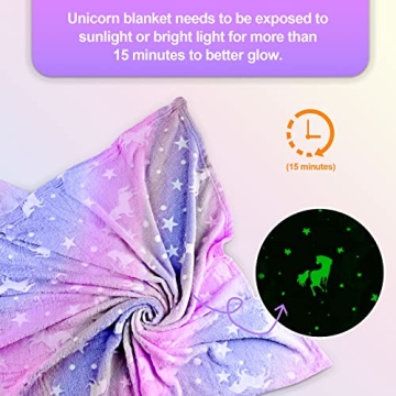 Unicorn Glow Blanket for Kids - Cozy & Fun