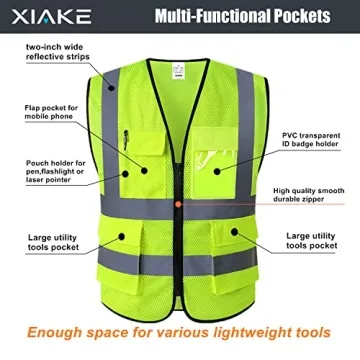 Buy XIAKE High Visibility Reflective Safety Vest with Pockets