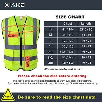 Buy XIAKE High Visibility Reflective Safety Vest with Pockets