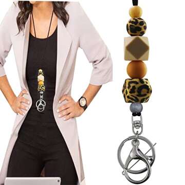 Aslana Lanyards for Women - Fashionable Silicone Beaded Lanyard