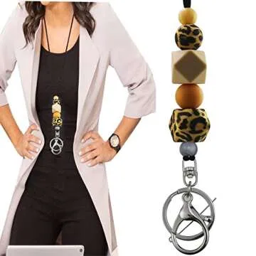 Aslana Lanyards for Women - Fashionable Silicone Beaded Lanyard