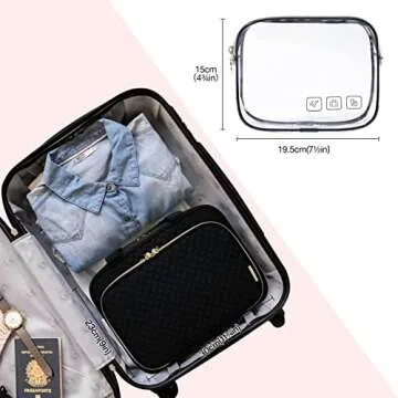 MIZATTO Travel Toiletry Bag, Hanging Travel Makeup Bag Organizer with TSA Approved Transparent Cosmetic Bag for Full Sized Toiletries, Makeup Brushes, Travel Accessories