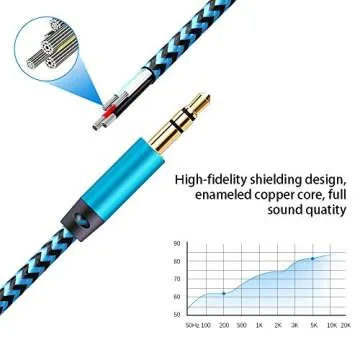 AUX Cord for Car, 6 Pack 3.5mm Auxiliary Audio Cable, Braided Stereo AUX Chords Compatible Headphone Car, iPhone, iPod, iPad, Samsung Galaxy, HTC, LG, Google Pixel, Tablet & More