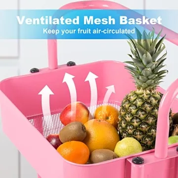 Homchwell 3 Tier Metal Utility Rolling Cart for Stylish Storage