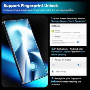 FANGTIAN [4-Pack] for Samsung Galaxy S25 Ultra Screen Protector [Not Glass] - Film for S25 Ultra Screen Protector [6.9 inch][Fingerprint Compatible][Alignment Tool]