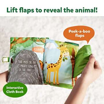 Skillmatics Peek-A-Boo Jungle Book - Soft Cloth Book for Baby, Infant & Toddler Toys, Crinkle Pages ...