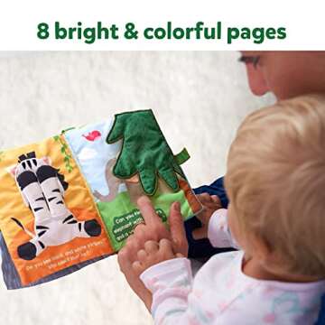 Skillmatics Peek-A-Boo Jungle Book - Soft Cloth Book for Baby, Infant & Toddler Toys, Crinkle Pages for Sensory Play, Gifts for Ages 6 Months and Up