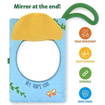 Skillmatics Peek-A-Boo Jungle Book - Soft Cloth Book for Baby, Infant & Toddler Toys, Crinkle Pages for Sensory Play, Gifts for Ages 6 Months and Up