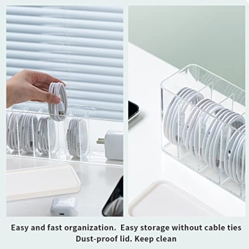 Nkocvew Charger Cable Organizer - Perfect for Desk & Drawer