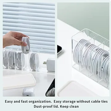 Nkocvew Charger Cable Organizer - Perfect for Desk & Drawer