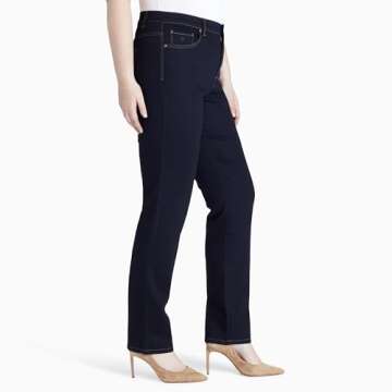 Gloria Vanderbilt Women's Amanda Classic High Rise Tapered Jean Size, Rinse Noir, 18 Plus