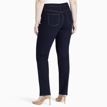 Gloria Vanderbilt Women's Amanda Classic High Rise Tapered Jean Size, Rinse Noir, 18 Plus