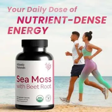 Atlantic Naturals Sea Moss with Beet Root Capsules - Premium Quality Multivitamin Supplement - Sea Moss Superfood to Support Immune Health, Blood Flow, Joint Health & Athletic Performance - 120 ct