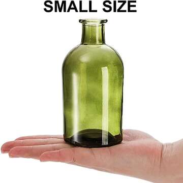 YOUEON 16 Pack Green Glass Bud Vases, Small Bud Vases in Bulk, Glass Flower Vases for Centerpieces, Vintage Decorative Bottle Vases for Flowers, Home Decor, Wedding Reception, Office