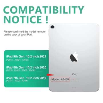 HOTLIFE Keyboard Case for iPad 10.2 - Keyboard for iPad 9th Generation & 8th & 7th Gen - Touch Keybo...