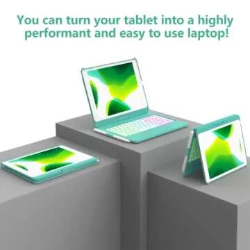 HOTLIFE Keyboard Case for iPad 10.2 - Backlit, Rotatable, Protective