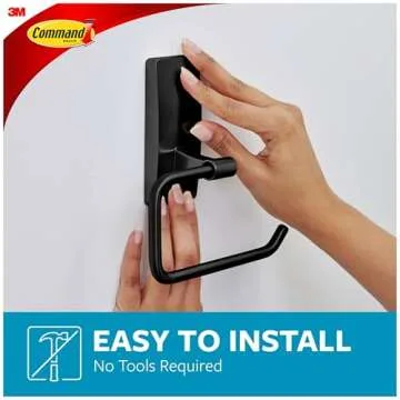 Command Toilet Paper Holder Matte Black with Strips
