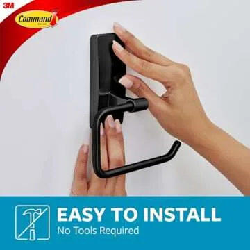 Command Toilet Paper Holder Matte Black with Strips