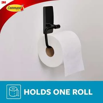 Command Toilet Paper Holder Matte Black with Strips