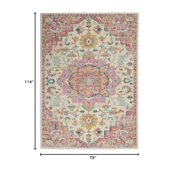 Nourison Passion Ivory/Pink Area Rug | Modern Boho Style