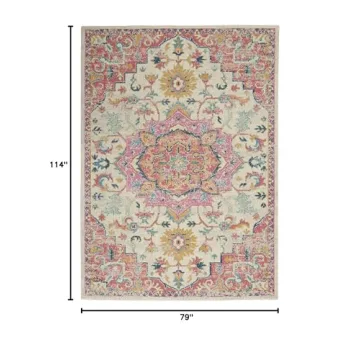 Nourison Passion Ivory/Pink Area Rug | Modern Boho Style