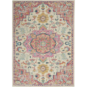 Nourison Passion Ivory/Pink Area Rug | Modern Boho Style