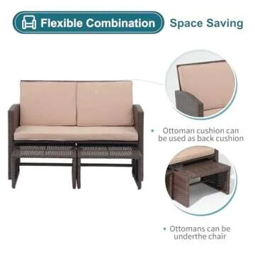 OC Orange-Casual Compact Loveseat Set for Small Spaces