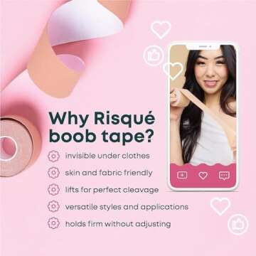 Boob Tape Boobtape for Breast Lift | Includes Nipple Covers | Body Tape for Push up & Shape | Works ...