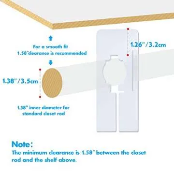 8 PCS Closet Rack Dividers, Wardrobe partition board White Rectangular Clothing Hanger Dividers with a Bonus Marker, Writable & Reusable for Sorting Clothes Size, Color