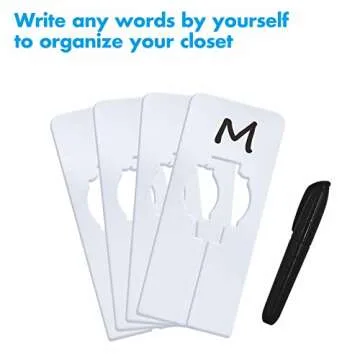 8 PCS Closet Rack Dividers, Wardrobe partition board White Rectangular Clothing Hanger Dividers with a Bonus Marker, Writable & Reusable for Sorting Clothes Size, Color