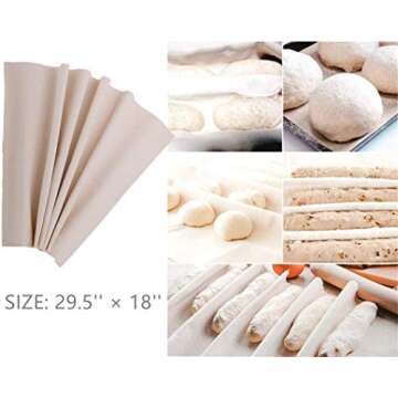 DOYOLLA Nonstick Perforated French Baguette Pans for Baking 15”x13” Carbon Steel 4 Loaf, w/Bread Lame,Dough Scraper for Professional&Home Bakers,Cooking Oven Toaster Pan,Bread Baker's Tray