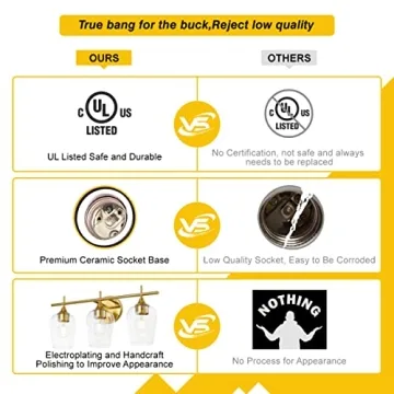 Stylish HAMILYEAH Brass Vanity Light Fixture for Your Home